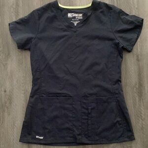 Grey’s Anatomy Active Cora XS Scrub Top Gray 4 Pockets
